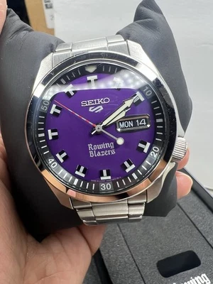 Seiko 5 Sports SRPJ65 Rowing Blazers Purple Dial 40mm Limited Edition Watch - Image 1 of 4