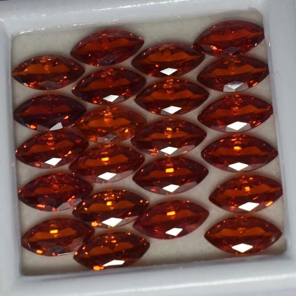Lote de 80 piedras preciosas sueltas certificadas corte marquesa zafiro naranja natural + regalo Foto 1 de 4