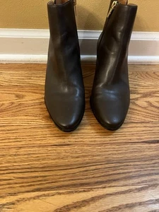 Calvin Klein Coffee Bean Brown Block Heel Chelsea Fioranna Boots Gold Size 6.5 - Picture 1 of 12