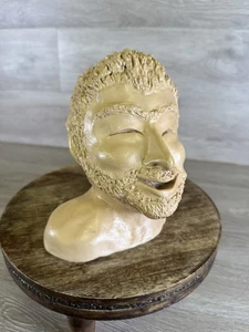 Escultura artística original cabeza busto tallada a mano de arcilla vintage MCM - Imagen 1 de 13