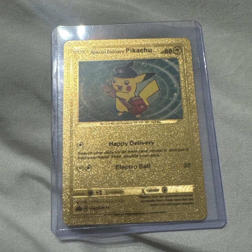 Special Delivery Pikachu SWSH074 SWSH: Sword & Shield Promo Card Gold Foil - Image 1 of 4