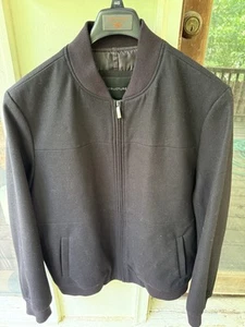 Men’s Structure Black Wool Bomber Jacket. Soft & Warm. Size Large. New w/Tag! - Picture 1 of 8