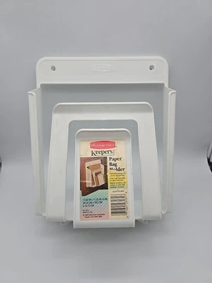 Vtg Rubbermaid Paper Grocery Bag Holder Organizer Storage Kitchen No. 2313 White - Image 1 of 4
