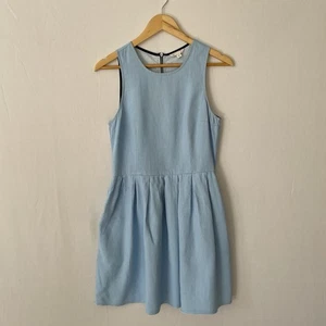 GAP Größe 4 100 % Leinen ärmellos himmelblau fallende Taille übergroße Reißverschlusstaschen hinten - Bild 1 von 7