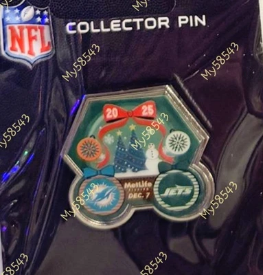 Miami Dolphins New York Jets PIN DÍA DEL JUEGO 12/7/25 ¡Exclusivo del estadio MetLife! Foto 1 de 2