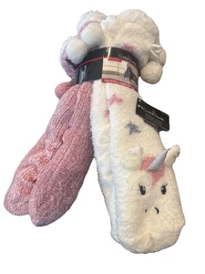 Cuddl Duds Sherpa Lined Critter Socks, Womens Size 4-10 Unicorn And Pink New - Picture 1 of 6
