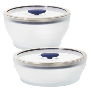4-Pc Microwave Cookware & Glass Food Storage Set with Glass Lids | Large Plas... - Picture 1 of 8