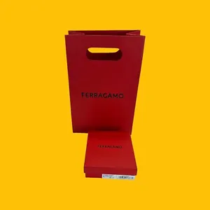 Authentic Ferragamo Small Empty Storage Gift Box w Paper Shopping Bag & Slip - Picture 1 of 20