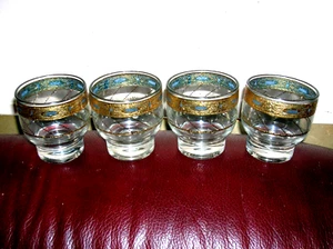 Vintage 4er Set Wein Kurzgläser Goldrand - Bild 1 von 2