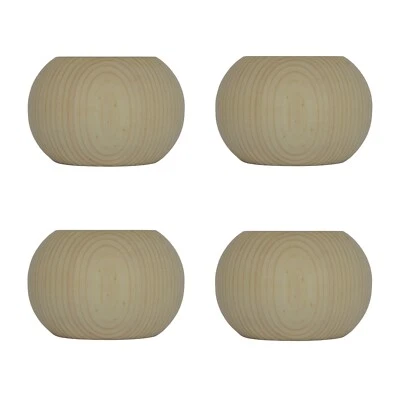 Juego de 4 muebles de madera de pino moño liso pies 83 mm ø x 56 mm de alto A4PB Foto 1 de 3