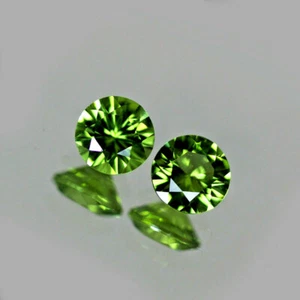 6MM DAZZLING LUSTROUS BEST GREEN NATURAL PERIDOT 2PCS LOOSE GEMSTONE - Picture 1 of 3