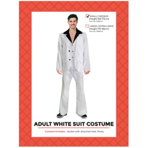 Adult 70s Disco White Suit Costume - Picture 1 of 1