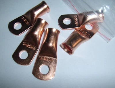 (4) Wire Ring Terminal Copper 1/0 AWG Gauge 5/16" Connectors Car Audio Terminals - Image 1 of 2