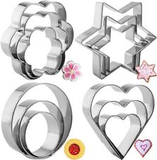 12Pcs Cookie Cutter Set Stainless Steel For Cake Baking Cookies Pastry Biscuit