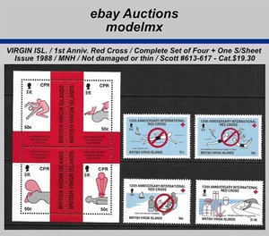 Virgin Islands, 1989, Sc.613-617, 1st Anniv. Red Cross, MNH, Cat.$19.30 - Picture 1 of 1
