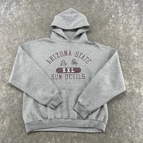 VINTAGE Arizona State Sun Devils Sweatshirt Mens Large Grey Hoodie Y2K Russell Cover
