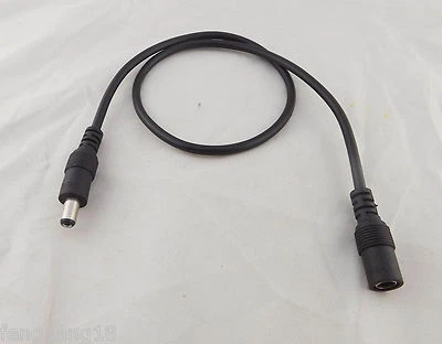 DC Power 5.5mm x 2.1mm Male To Female Barrel Plug Connector Extension Cable 50cm - Image 1 of 4