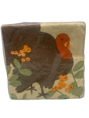 Paquete de 20 servilletas de pañuelo premium de 3 capas con temática de pavo Hallmark para Acción de Gracias Foto 1 de 2
