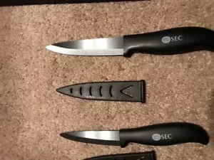 Ceramic Knife Set Chef Kitchen Knives + Fruit Peeler + Covers 4" 6" Blade Sharp - Picture 1 of 5
