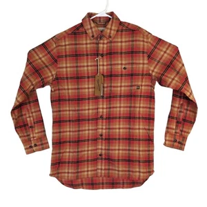 Duck Camp Mens Small Red Plaid Button Up Flannel Shirt Long Sleeve Collared New - Picture 1 of 6