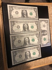 2009 $1 "STAR" (5) Federal Dollar Bills