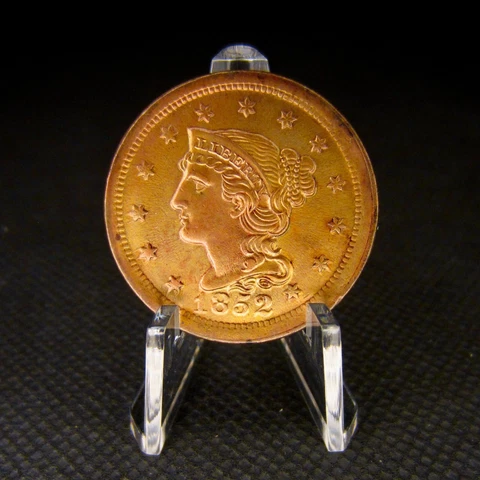 1852 Braided Hair Large Cent Gem BU MS UNC Estate Sale Find Vintage U.S. Coin Cover