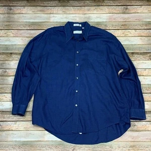 Camisa negra azul abotonada Guy Laroche algodón para hombre XL Canadá - Imagen 1 de 7