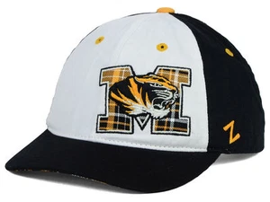 MISSOURI TIGERS WOMENS ZEPHYR NCAA BLACK WHITE GOLD PLAID ADJUSTABLE HAT CAP - Picture 1 of 5
