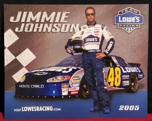NASCAR 2005 Jimmie Johnson #48 Lowes Racing Team 8x10 Promo Handout Infor Card - Bild 1 von 2
