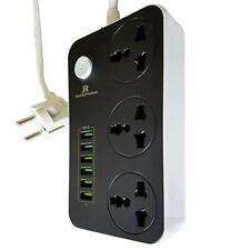 Travel Multi Extension and 6 USB Outlets Flex has 2 pin Euro Type Plug