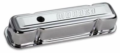 Moroso Valve Covers Stamped Steel Chrome Plated 3.5" Tall for Pontiac 301 - 455 - Image 1 of 3