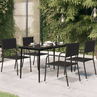 Garden Dining Table Black 140x70x74  Steel and Glass F2R2