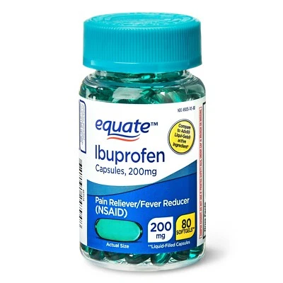 Cápsulas blandas de ibuprofeno para aliviar el dolor Equate, 200 mg, 80 unidades..+ Foto 1 de 4