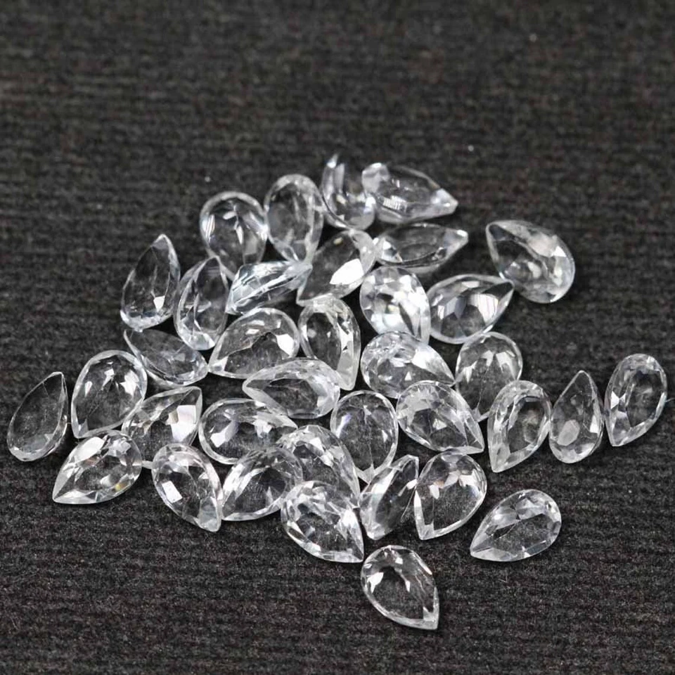 Piedra preciosa calibrada suelta corte facetado pera topacio blanco natural lista para joyería Foto 1 de 1