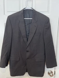 VINTAGE ST MICHAEL M&S BLACK PURE WOOL SUIT BLAZER JACKET CHEST 40 LONG - Picture 1 of 4