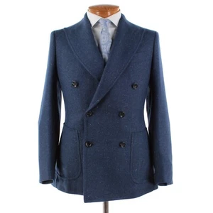 Stile Latino NWT Wool Blend Double Breasted Sport Coat Size 48R (38R US) In Blue - Picture 1 of 11
