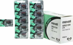 Maxell 379 SR521SW V379 SR521 Silberoxid Uhrenbatterien BOX mit 100 Exp. 2028* - Bild 1 von 1