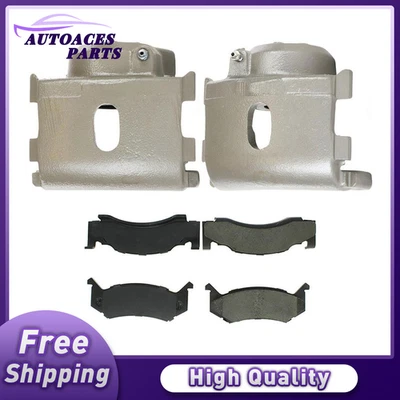 For Dodge B1500 2500 B3500 Front Left Right Brake Calipers & Metallic Brake Pads - Image 1 of 4