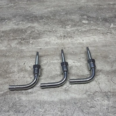 批量 3 件 林肯 272394 Quicklub Divider 90 度肘软管耳钉组件 全新 — 第 1/4 张图片