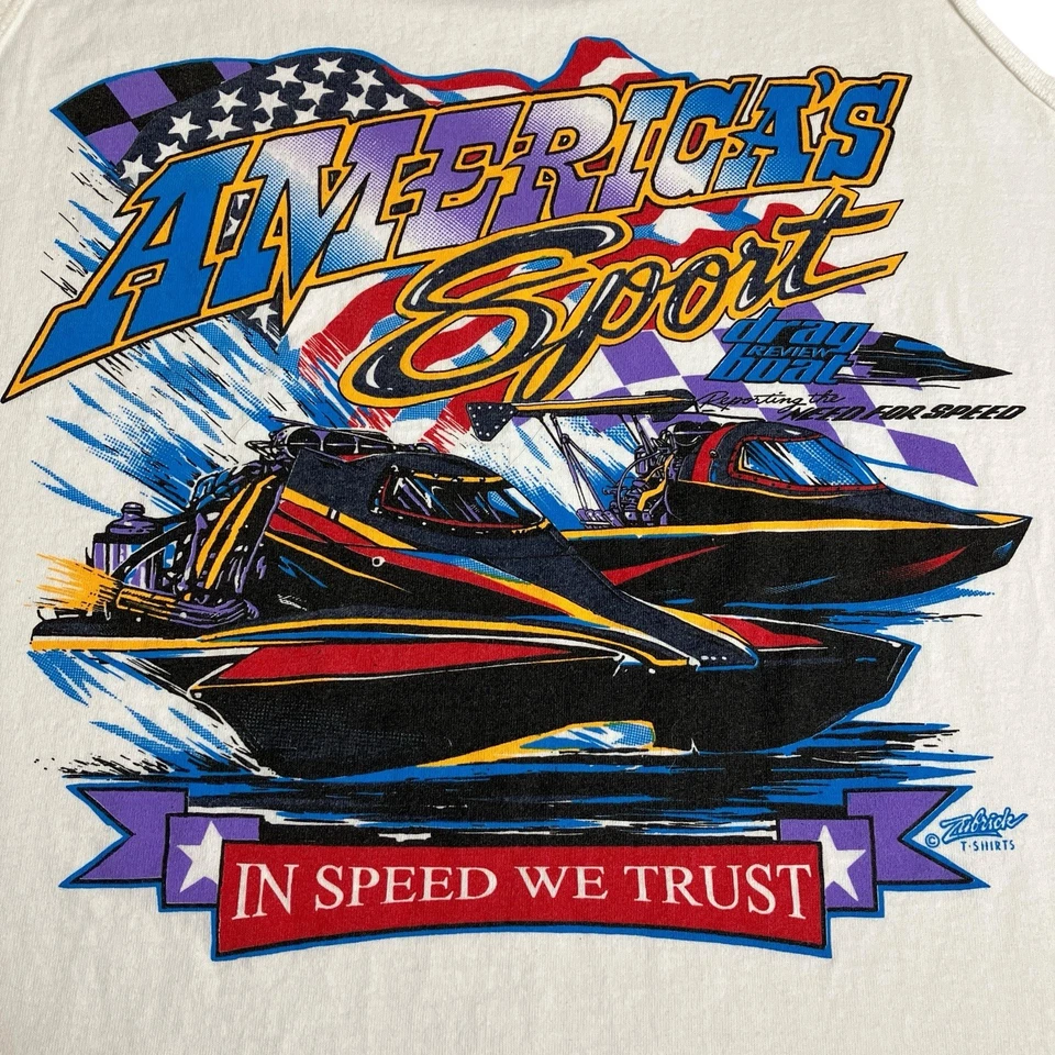 Camiseta sin mangas vintage Y2K Drag Boat Review Racing para mujer XL America’s Sport gráfico Foto 1 de 4