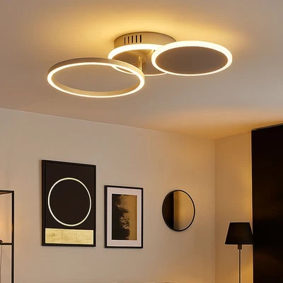 Lampada Da Soffitto Regolabile In Argento LED L 50 Cm - Immagine 1 di 4