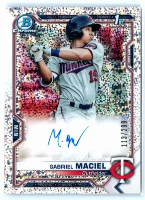 2021 Bowman Chrome #CPA-GM Gabriel Maciel Prospect Autographs /299 - Image 1 of 2