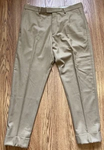 NWT Banana Republic pants mens 35x32 Mario Bellucci Wool Trooper Fit Cuffed - Afbeelding 1 van 17