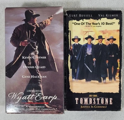 Tombstone & Wyatt Earp VHS Double Feature Kurt Russell Kevin Costner Western VTG - Image 1 of 4
