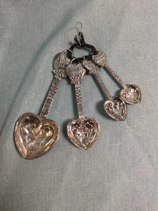 Ganz Set Of 4 Metal Measuring Spoons Recipe For Love Baking Very Cute - Picture 1 of 12