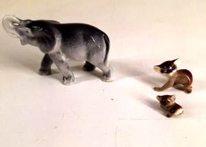 Vtg Sitzendorf Germany Porcelain Elephant & Hagen Renaker Koala Bear 2 Lot of 3 - Picture 1 of 6
