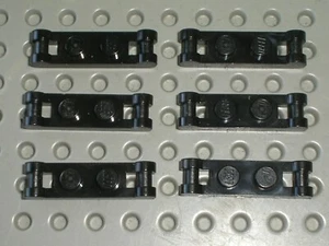 6 x LEGO Black Plate Modified 1x2 Handles Ends Ref 18649 Set 76038 70314 75101 - Bild 1 von 1