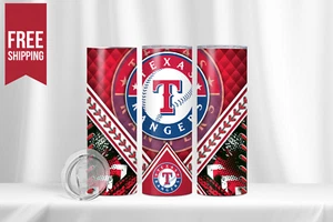 Texas Rangers Insulated 20oz Tumbler with box, lid and straw - Picture 1 of 3