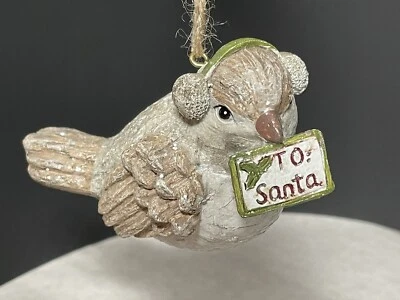 Gorrión de nieve a Santa adorno artesanía de regalo decoración de invierno árbol de Navidad regalo Foto 1 de 4