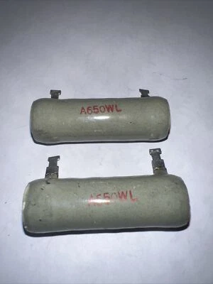 650 Ohm 25 Watt ceramic Wirewound Resistors Is 5% Tol New  Lot of 2 By Ward L - Image 1 of 4
